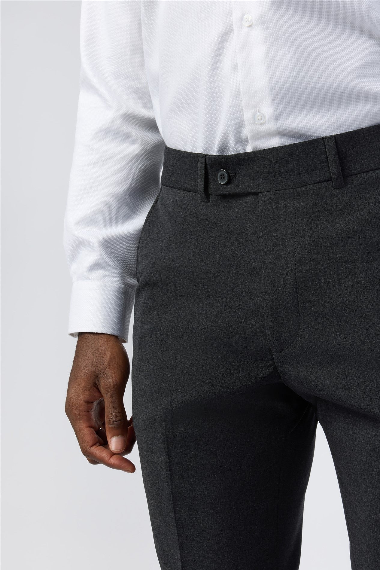 Charcoal Wool Blend Men's Suit Trousers Secondary image