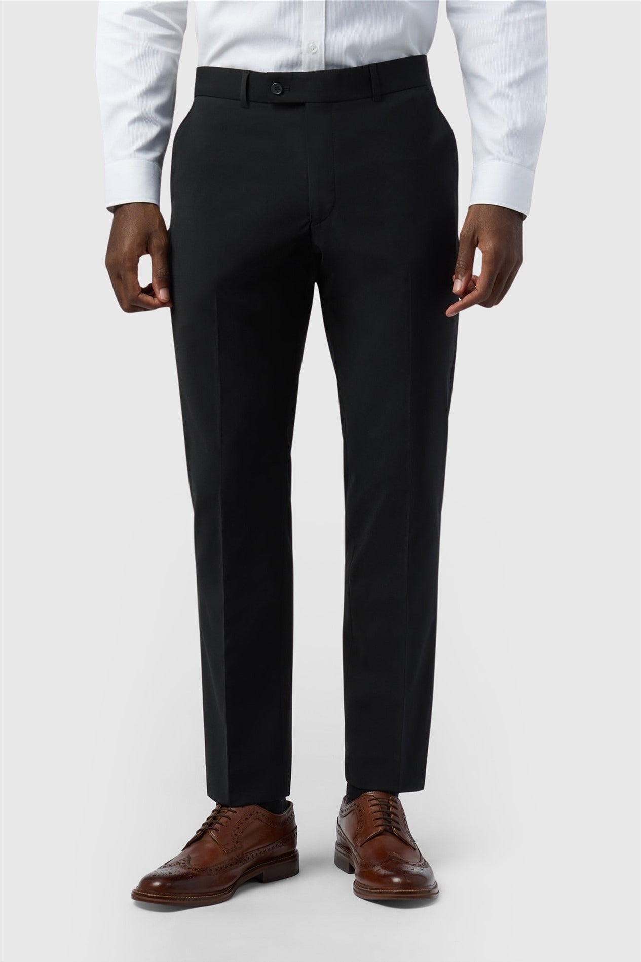 Black Wool Blend Men's Suit Trousers Main image