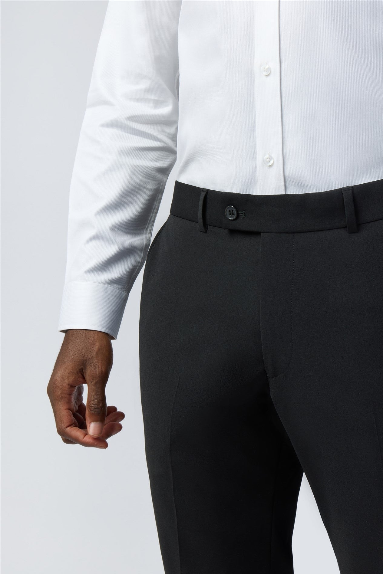 Black Wool Blend Men's Suit Trousers Secondary image