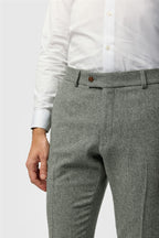 Gray Herringbone Men's Suit Trousers