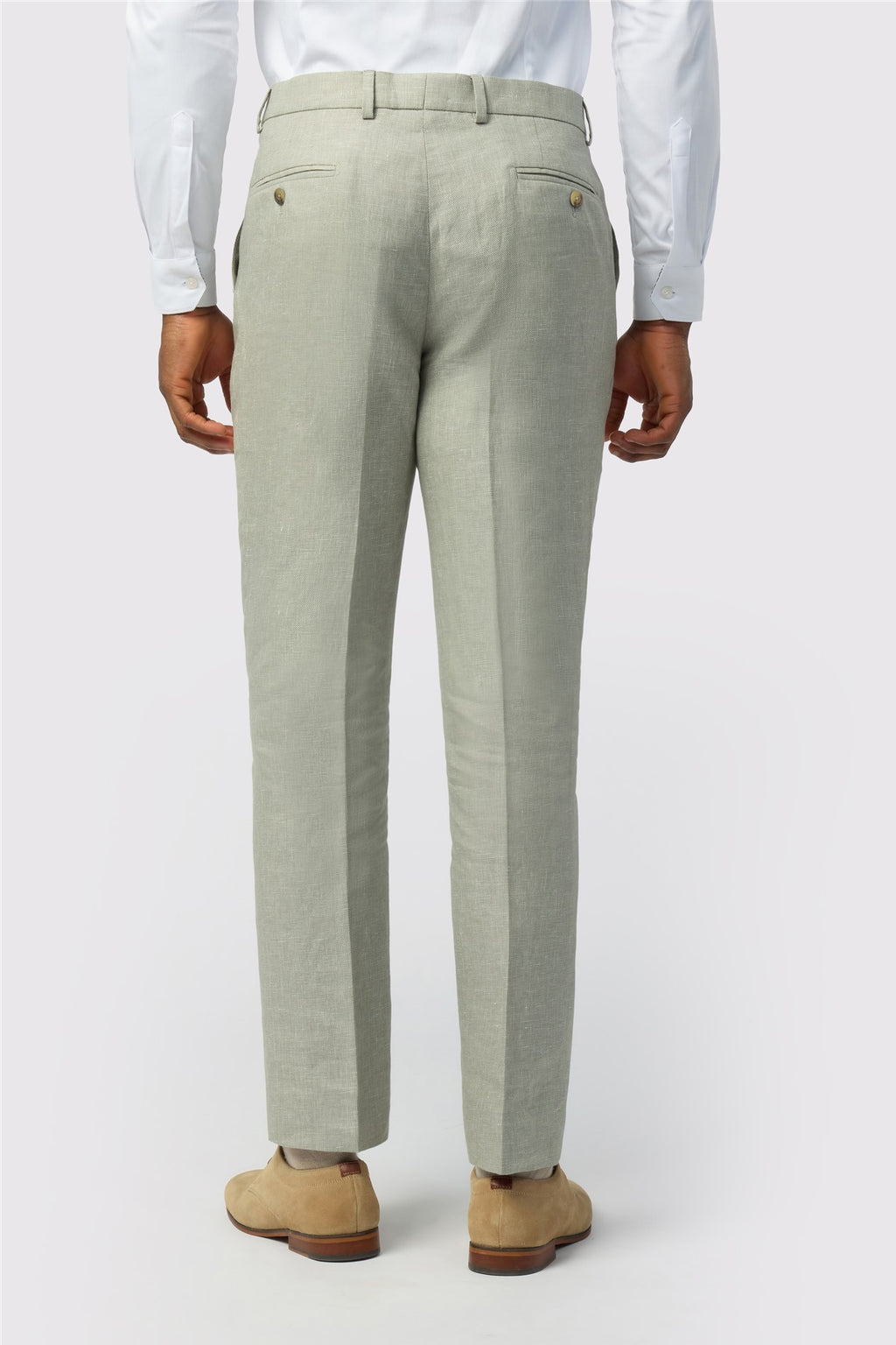 Sage Green Linen Men's Suit Trousers