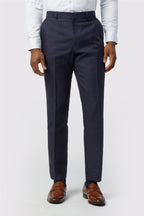 Navy Linen Men's Suit Trousers