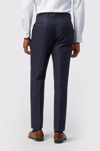 Navy Linen Men's Suit Trousers