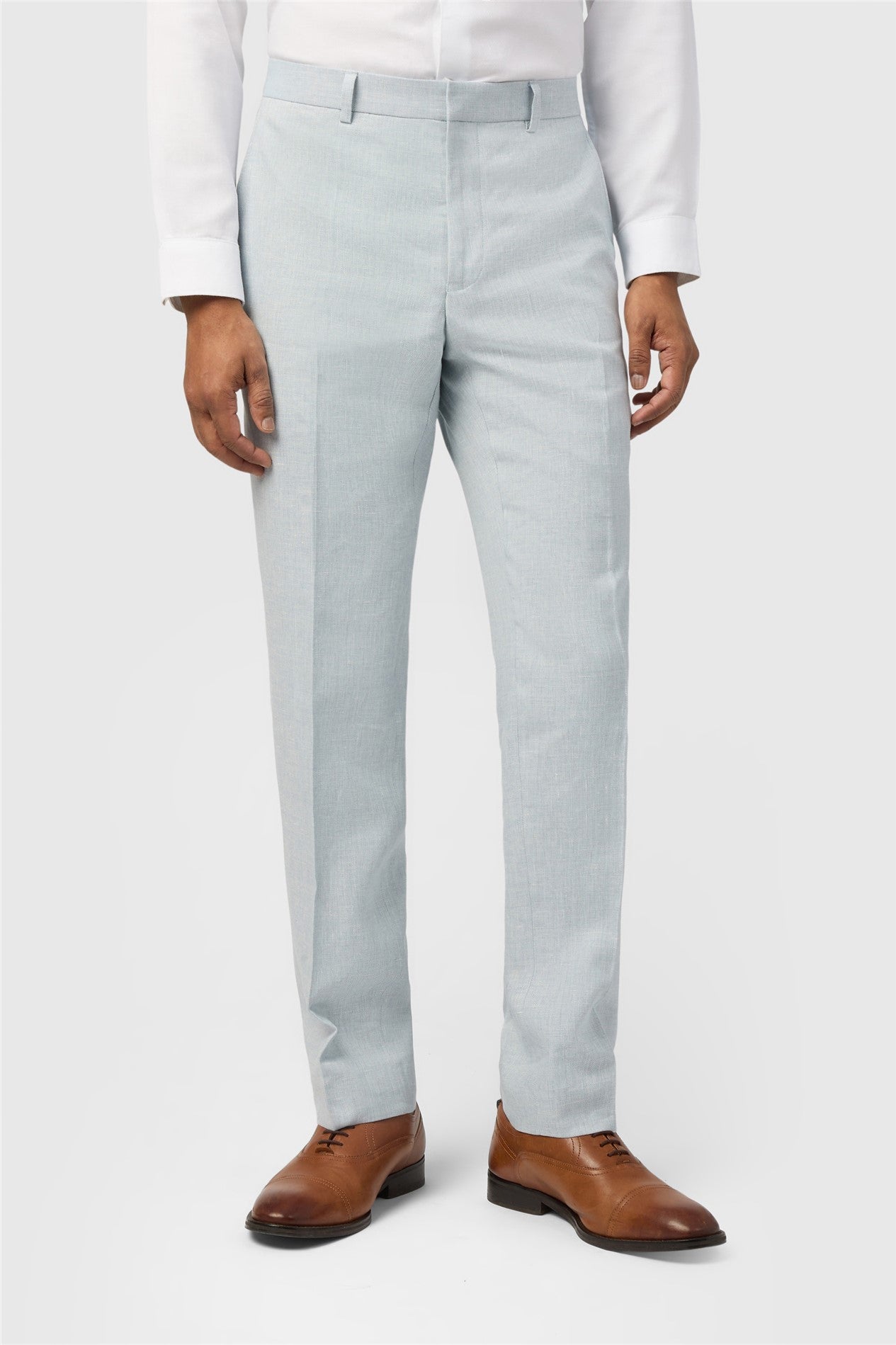 Pale Light Blue Linen Men's Suit Trousers Main image