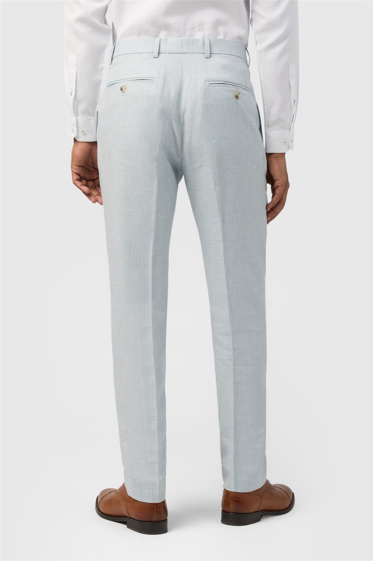 Pale Light Blue Linen Men's Suit Trousers Secondary image