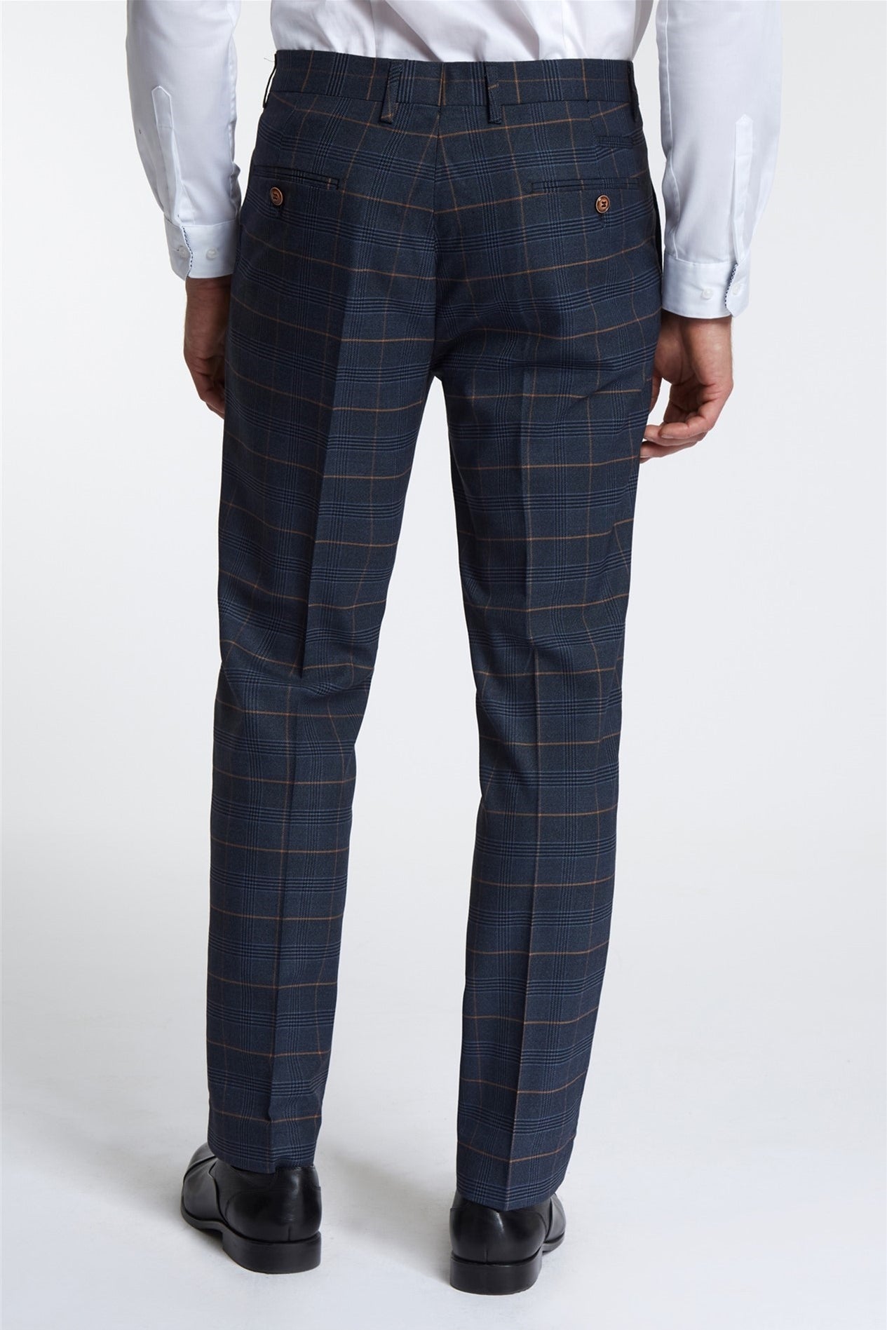 Formal Navy Check Men's Suit Trousers Secondary image