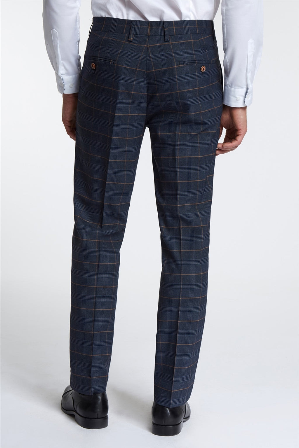 Formal Navy Check Men's Suit Trousers