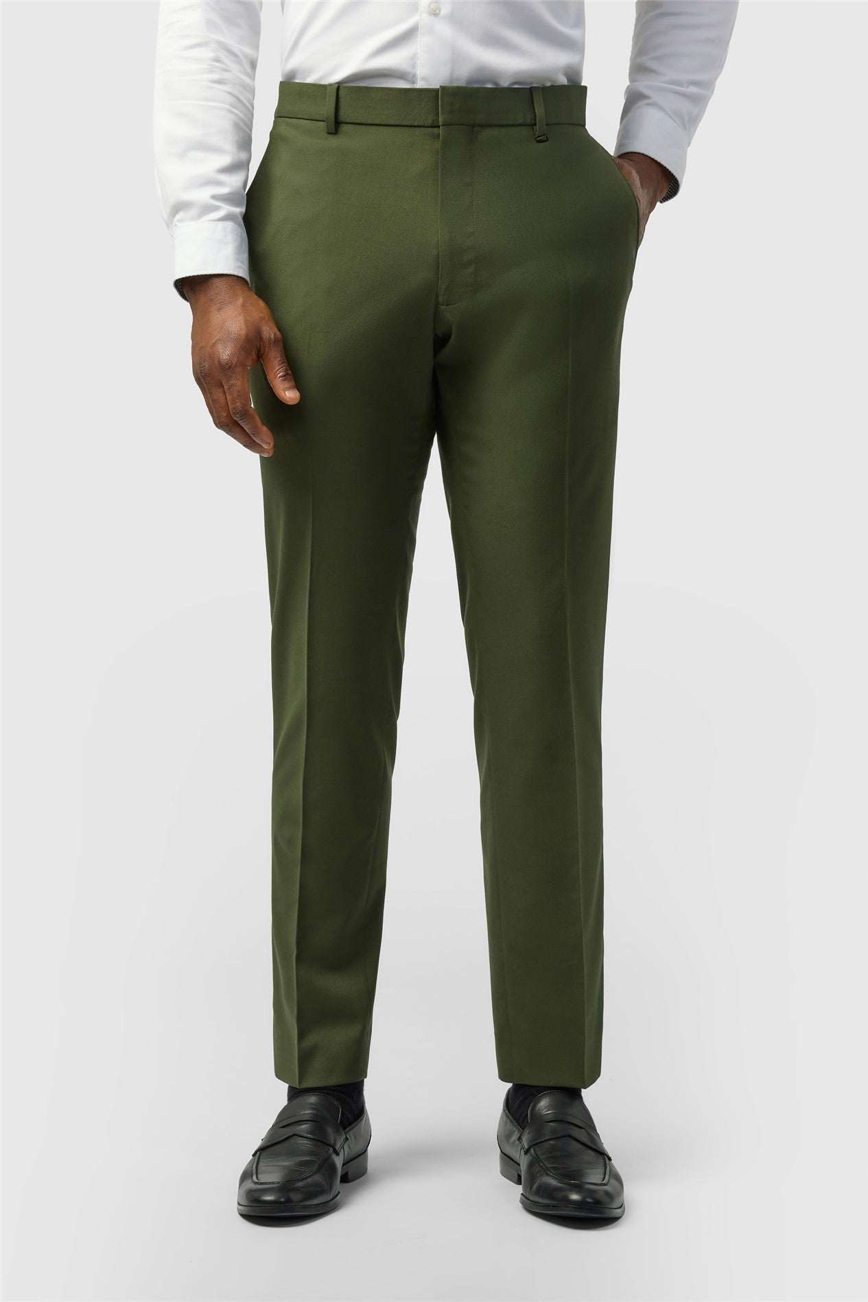 Olive Green Men's Suit Trousers Main image