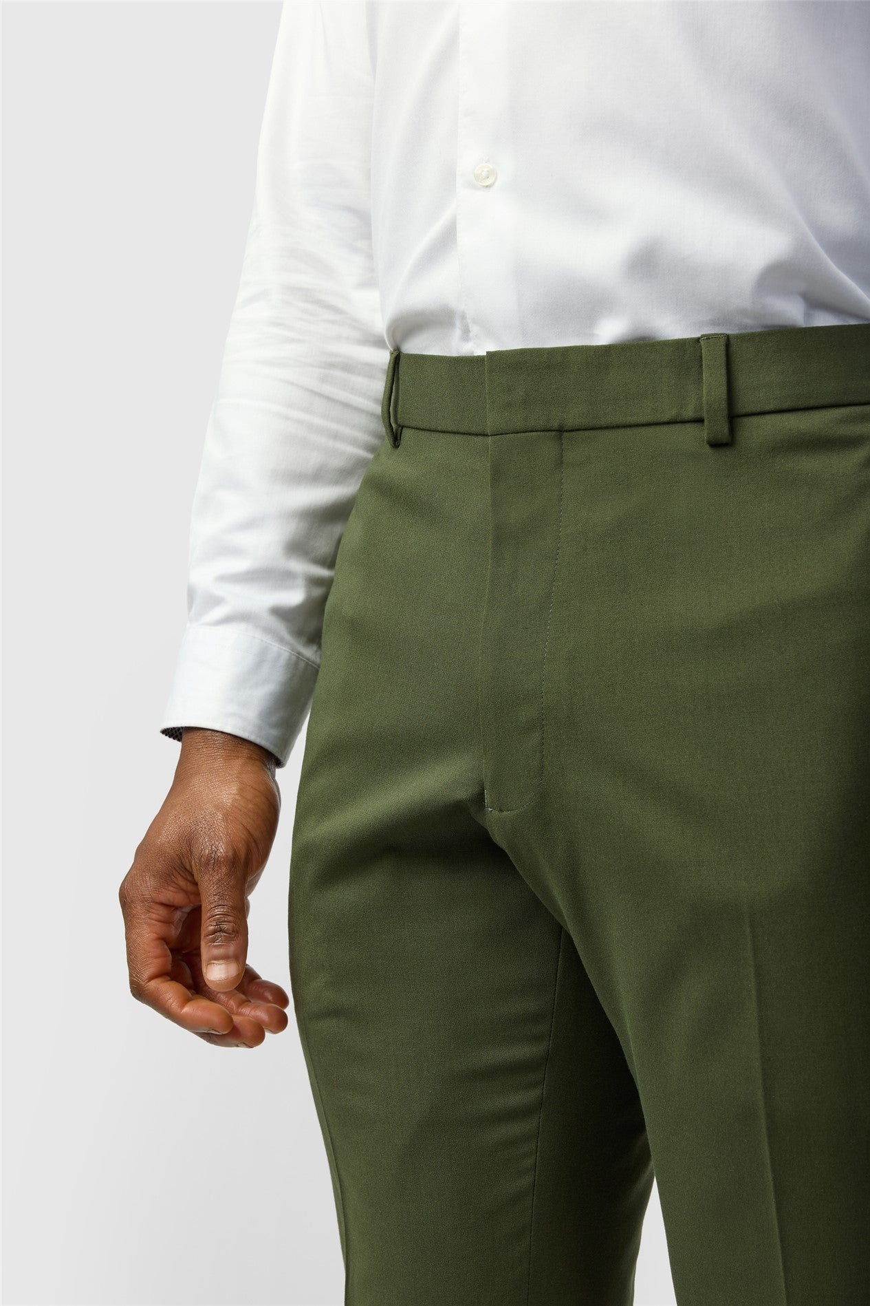 Olive Green Men's Suit Trousers Secondary image
