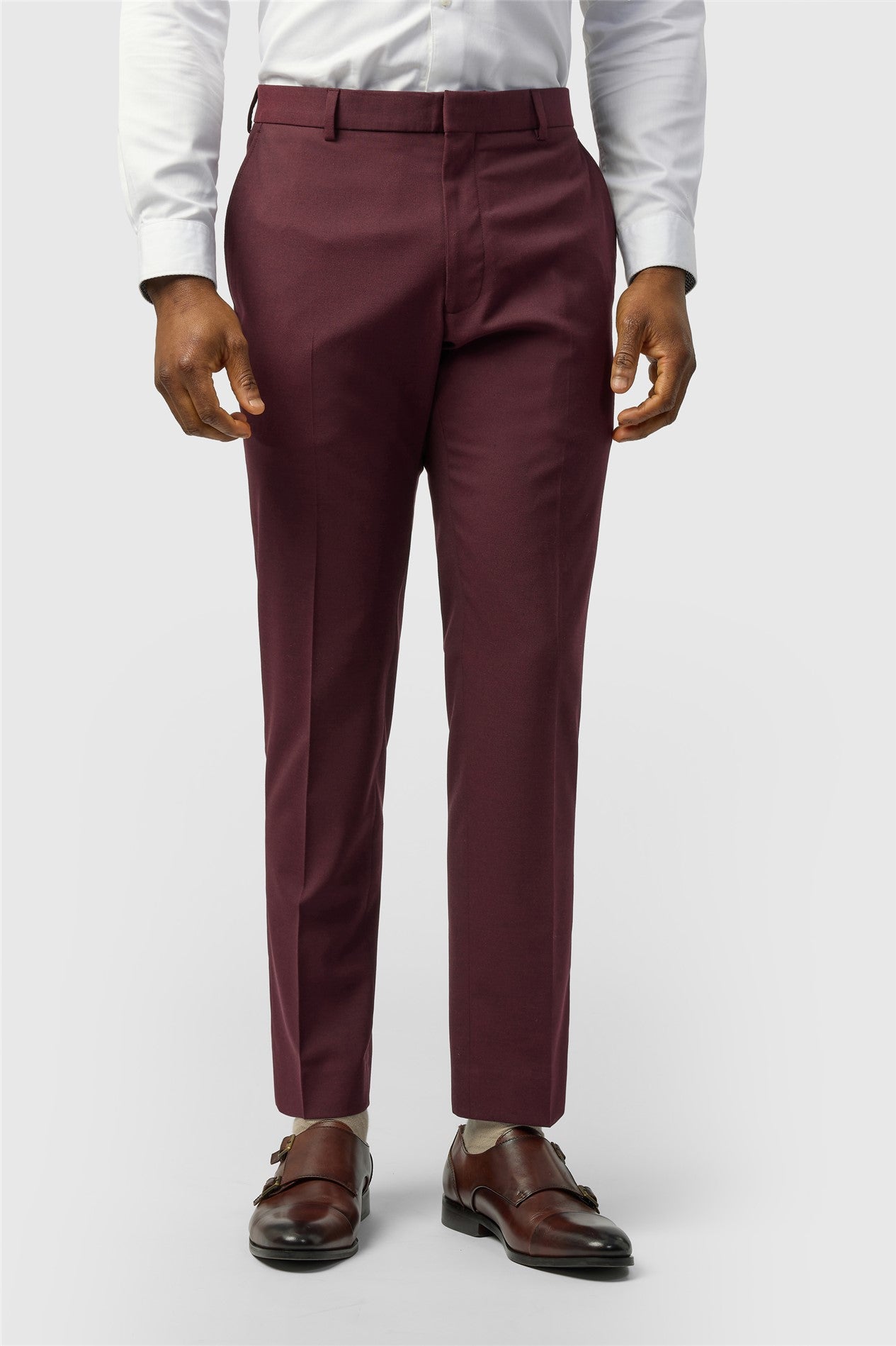 Stylish Burgundy Men's Suit Trousers Main image