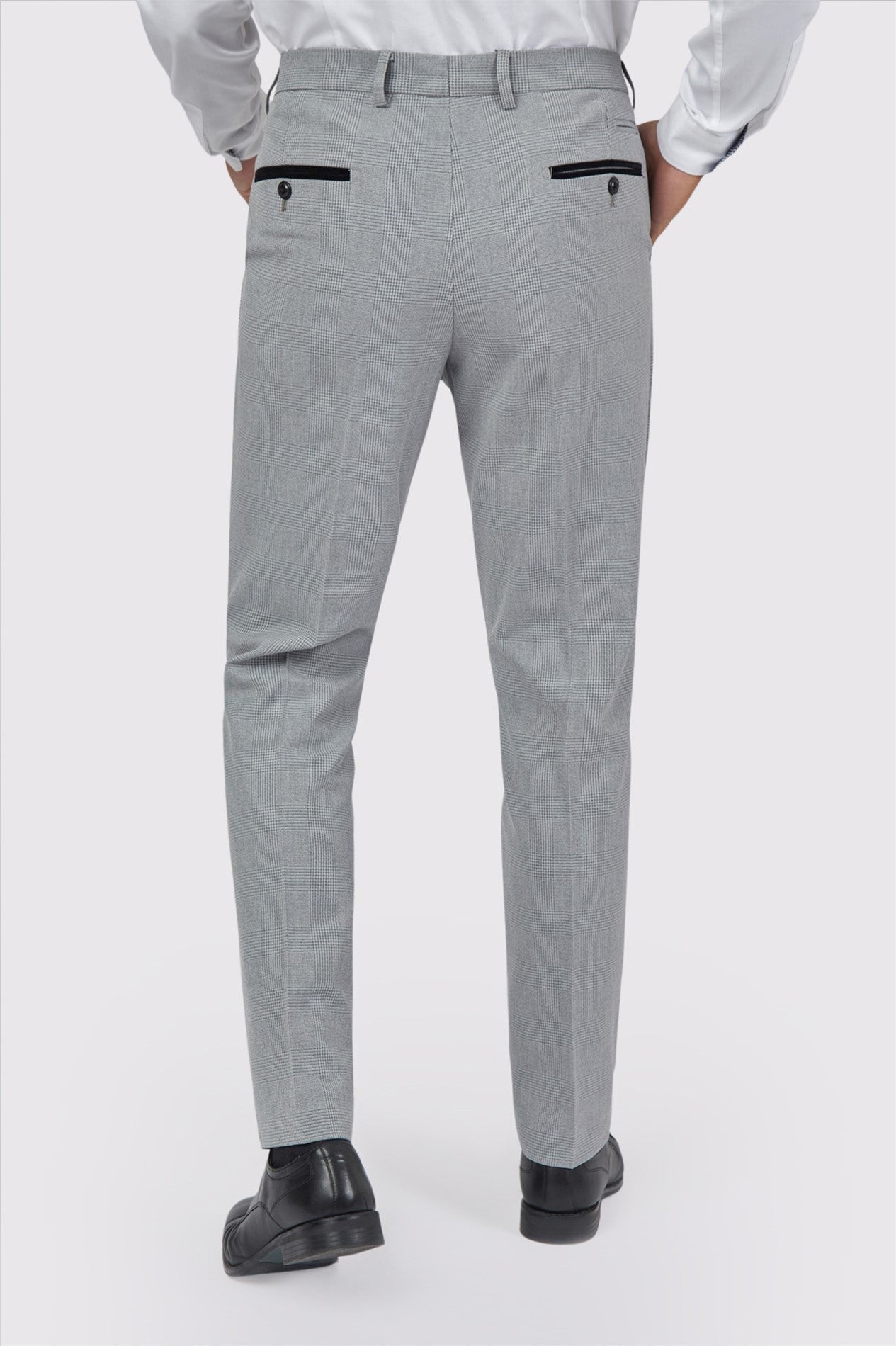 Modern Gray Check Men's Suit Trousers Secondary image