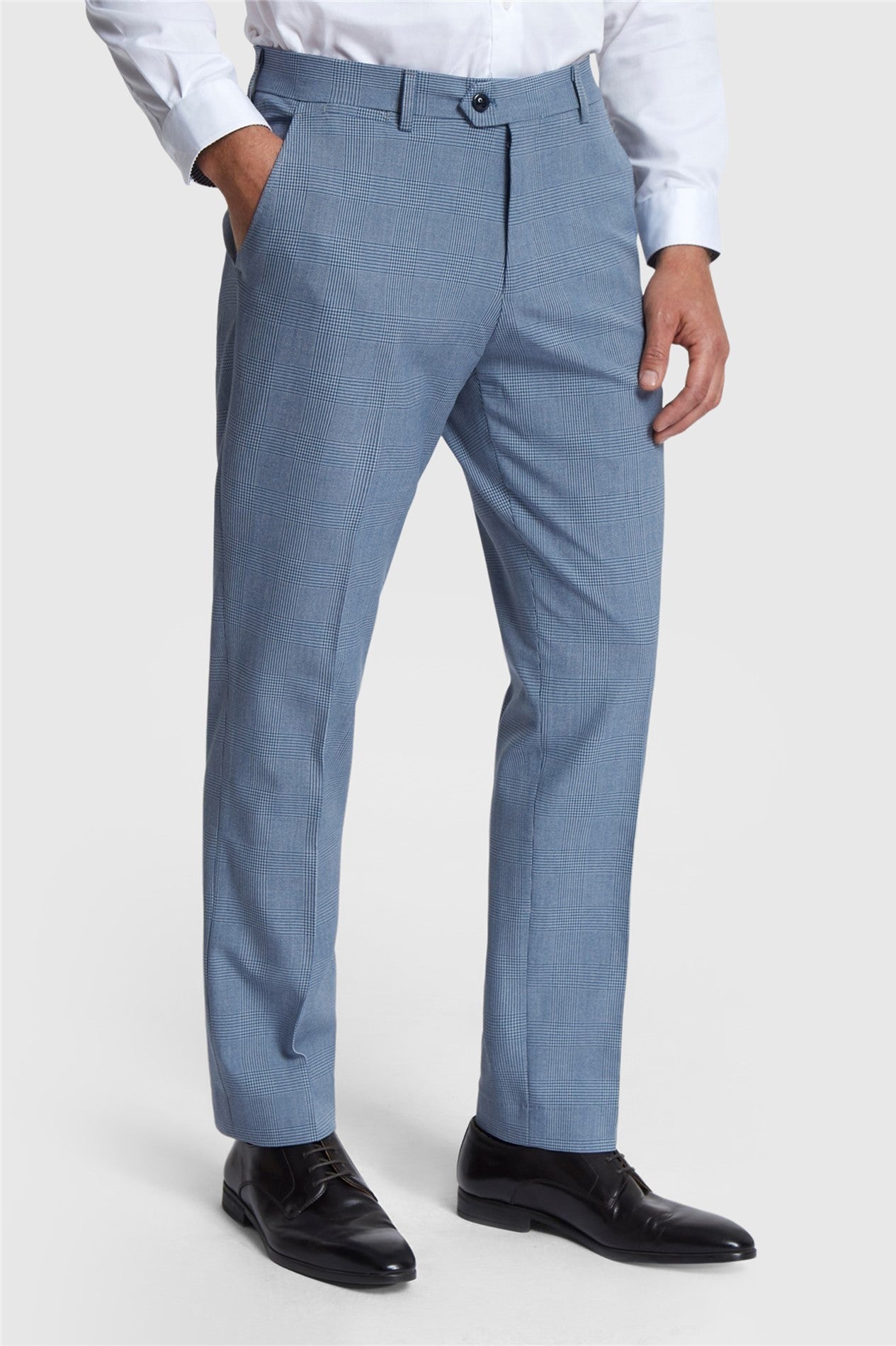 Newest Blue Check Men's Suit Trousers Main image