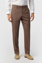 Formal Brown Men's Suit Trousers