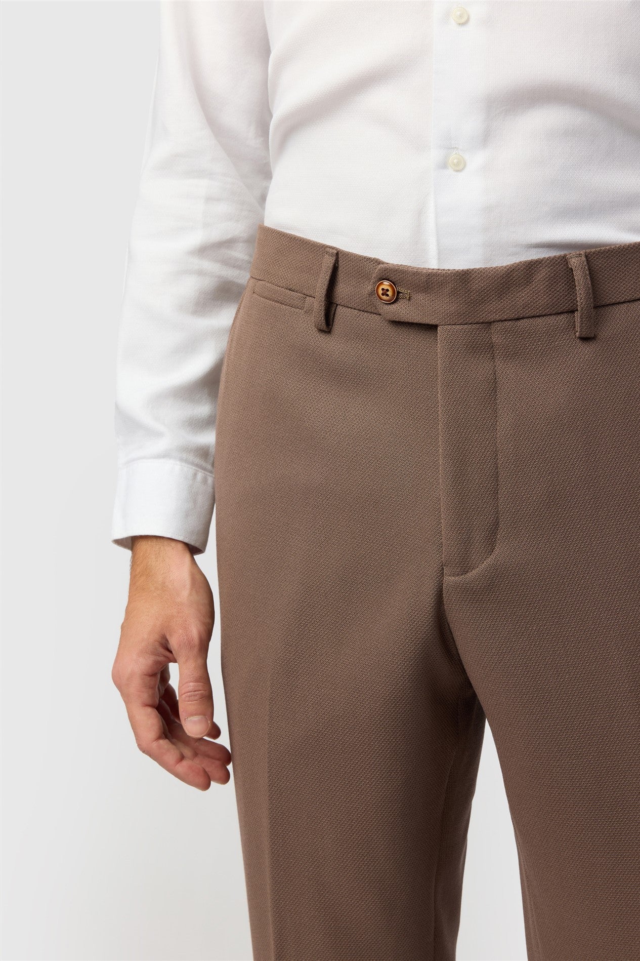 Formal Brown Men's Suit Trousers Secondary image