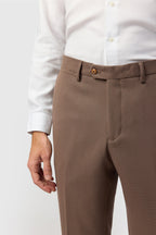 Formal Brown Men's Suit Trousers