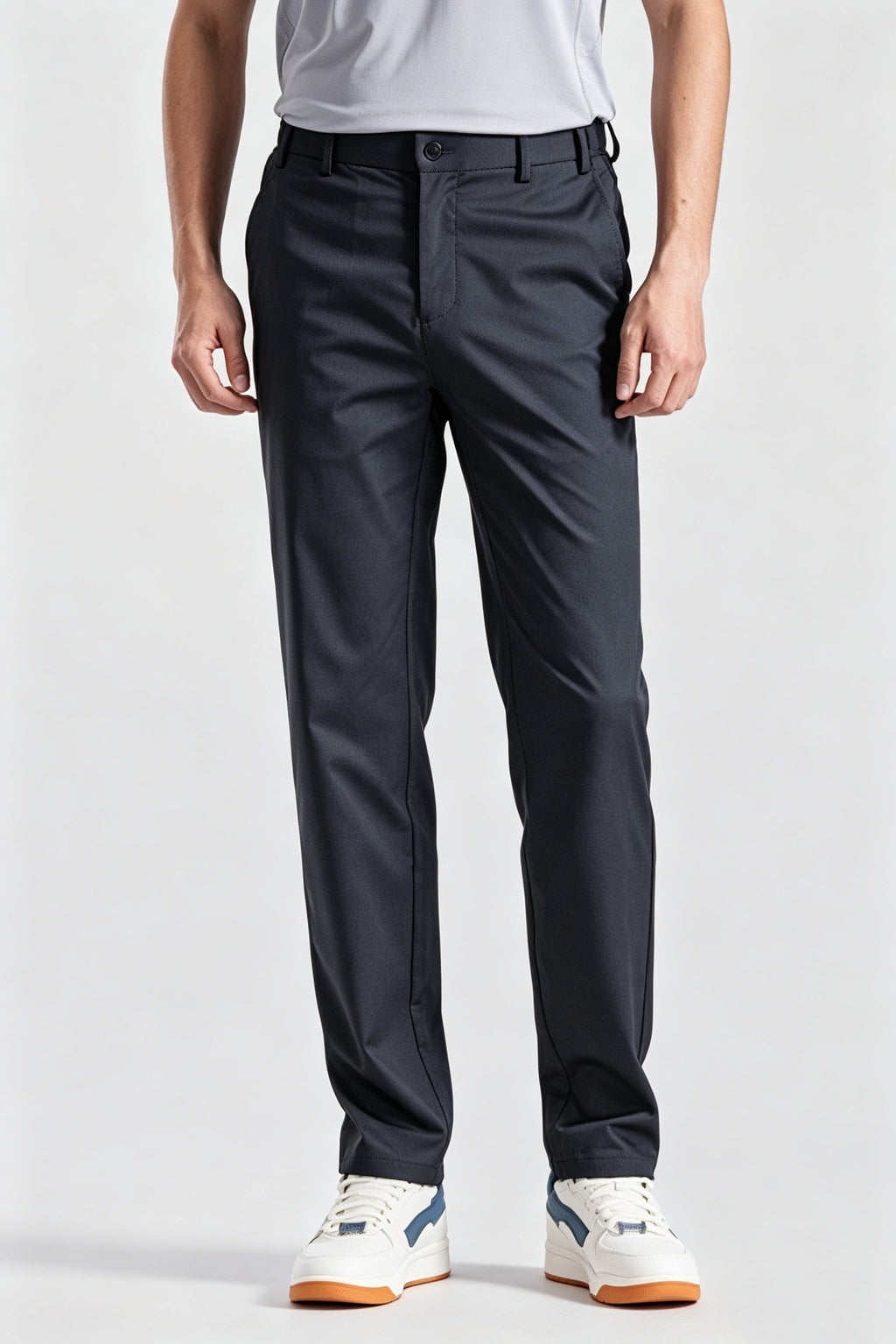 Dark Navy Casual Men's Trousers