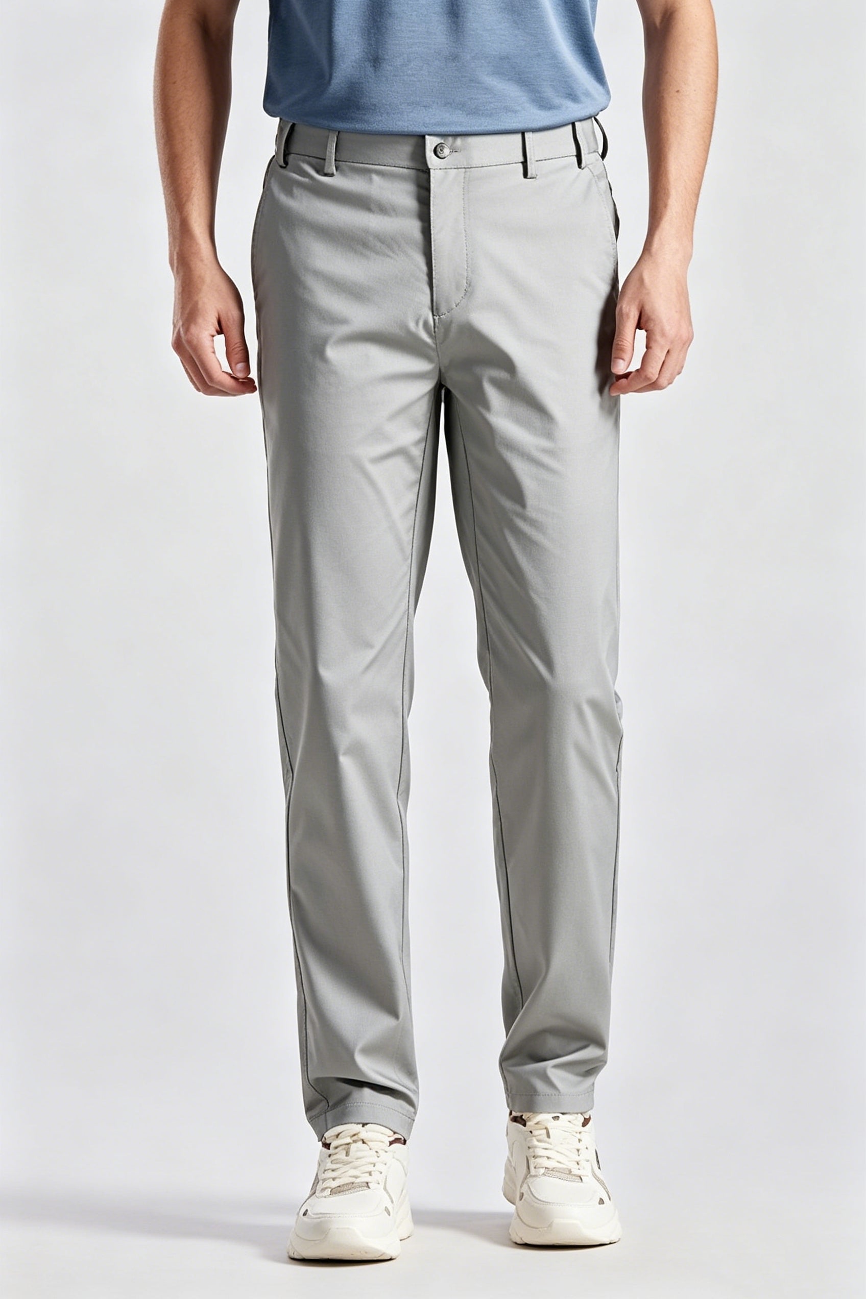Light Gray Casual Men's Trousers Main image