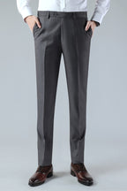 Gray Striped Men's Suit Trousers