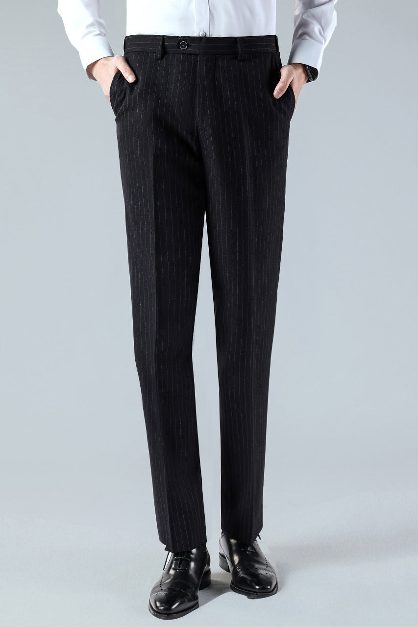 Black Striped Men's Suit Trousers Main image