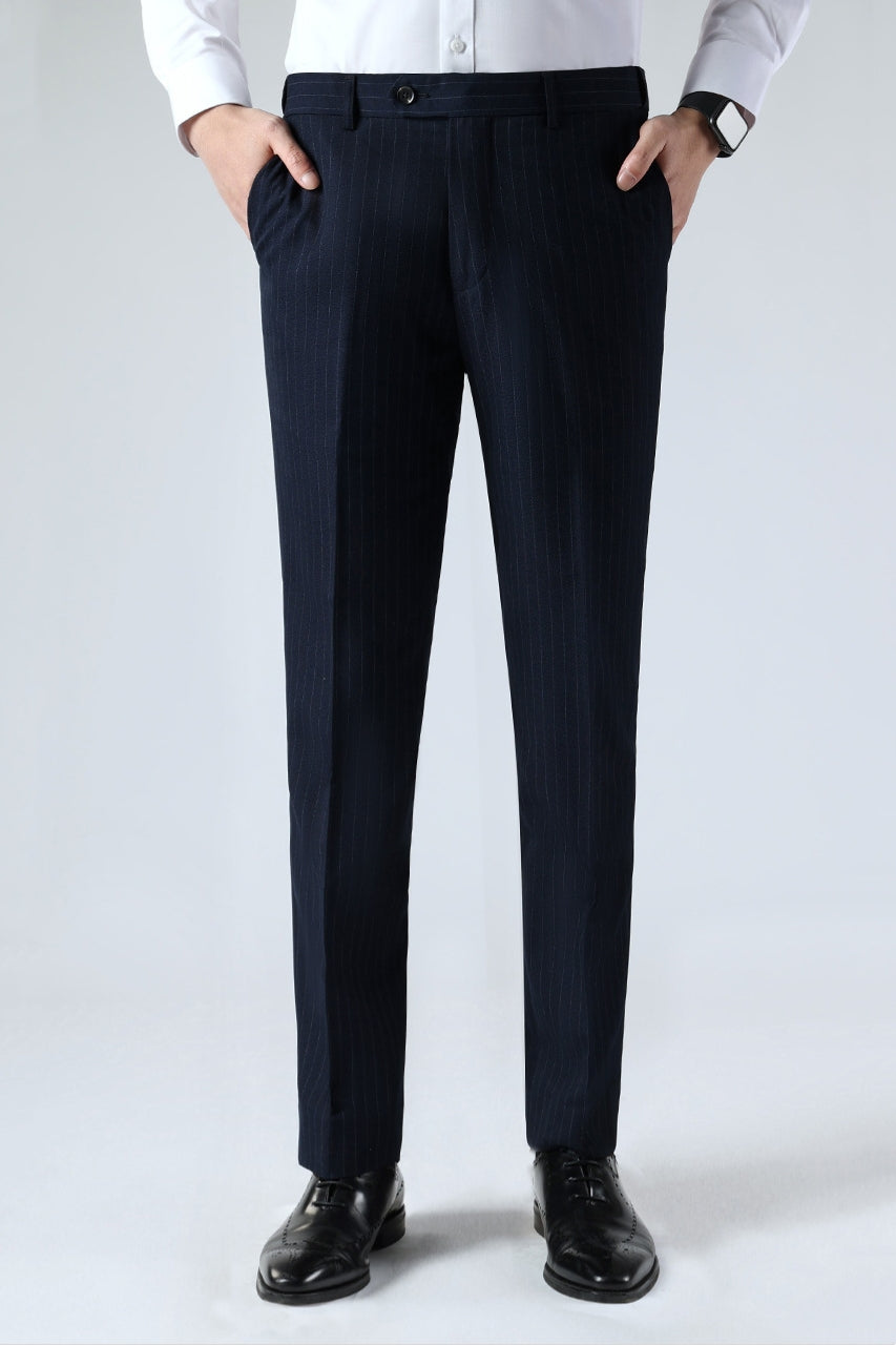 Navy Striped Men's Suit Trousers Main image