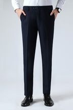 Navy Striped Men's Suit Trousers