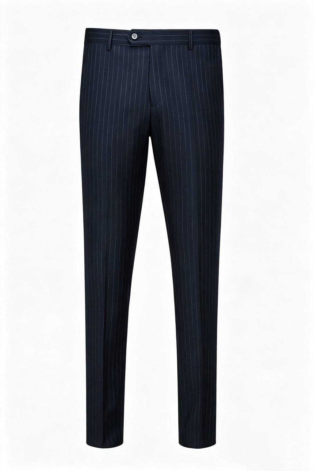 Navy Striped Men's Suit Trousers